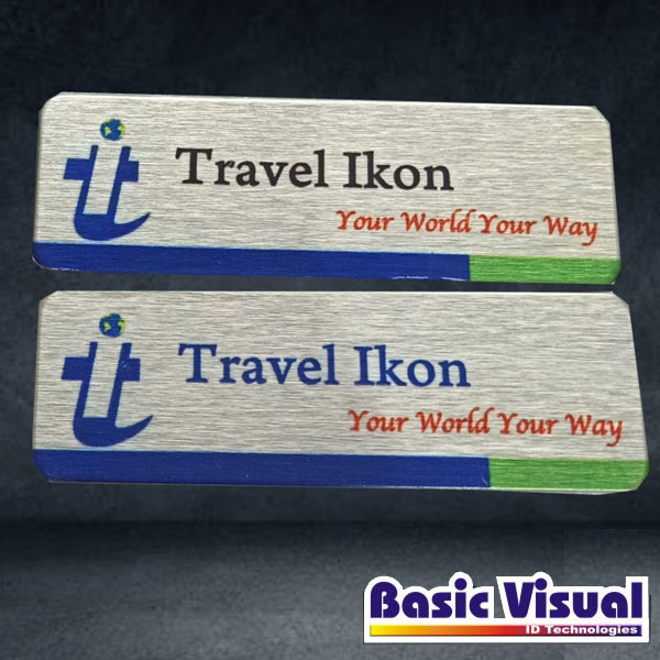 Digital Printed SS Name Badges 1 inch X 3 inch