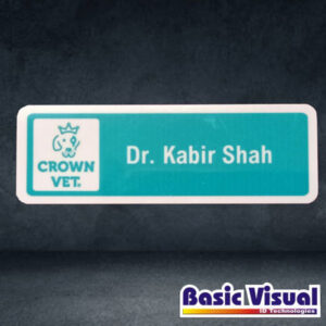 Glossy finish PVC White Name Badges