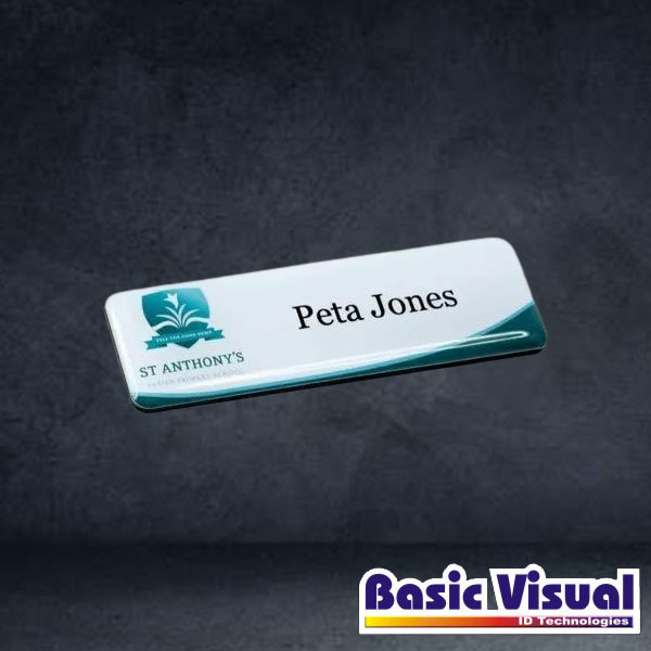 Dome Metallic PVC Name Badges