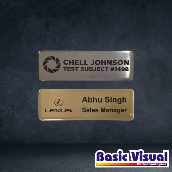 Full Colour Metallic PVC Name Badges (Gold & Silver)