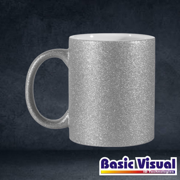 Glitter Silver Ceramic Mugs