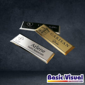 Glossy finish Metallic Pvc Name Badges (Gold & Silver)