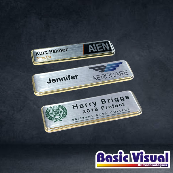 Metallic PVC Customized Name Badges/Tags (Gold / Silver)