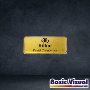 Metallic PVC Large Regal Name Badges (Gold & Silver)