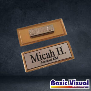 Metallic PVC Name Badges (Gold & Silver) with Magnet