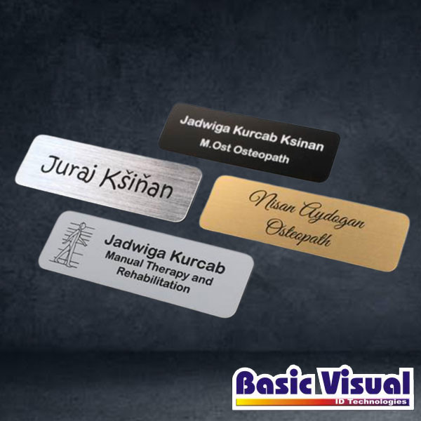 Metallic PVC Standard Name Badges (Gold & Silver)