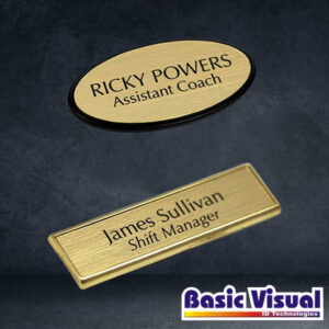 Oval Metallic PVC Name Badges