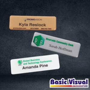 Rectangular Metallic PVC Name Badges