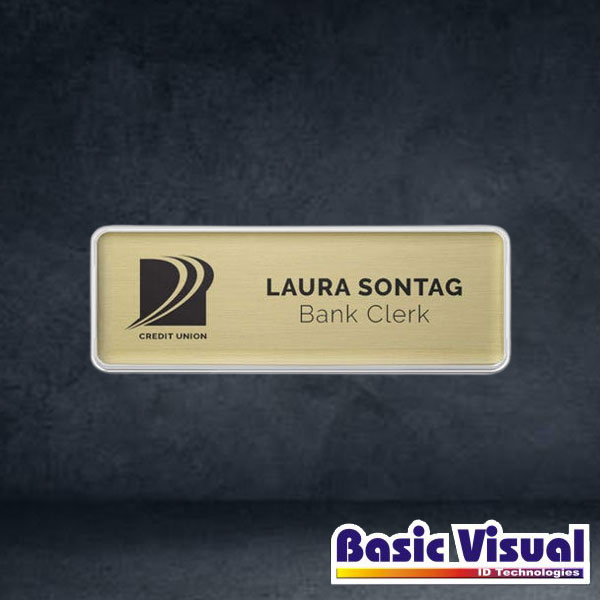 reusable-banking-staff-name-badges-tags-gold-silver-65-mm-x-35-mm-1-2-colour-silkscreen-print