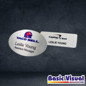 SS Oval Custom Printed Name Badges/Tags