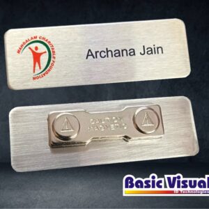 SS Rectangle Name Badges/Tags for Events 1 inch X 3 inch Full Colour digital Printed