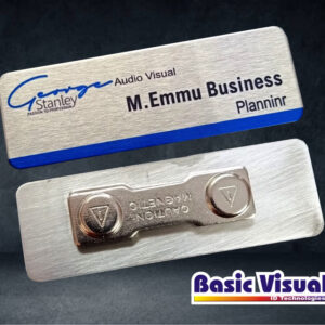 SS Rectangle Name Badges/Tags for Exhibitions 1 inch X 3 inch Full Colour digital Printed